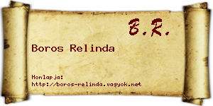 Boros Relinda névjegykártya